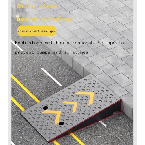 Rampa portátil ligera y resistente de goma para umbrales, fácil acceso a escalones, adecuada para autos, scooters, bicicletas y motocicletas (50 x 32 x 9 cm) miniatura 4
