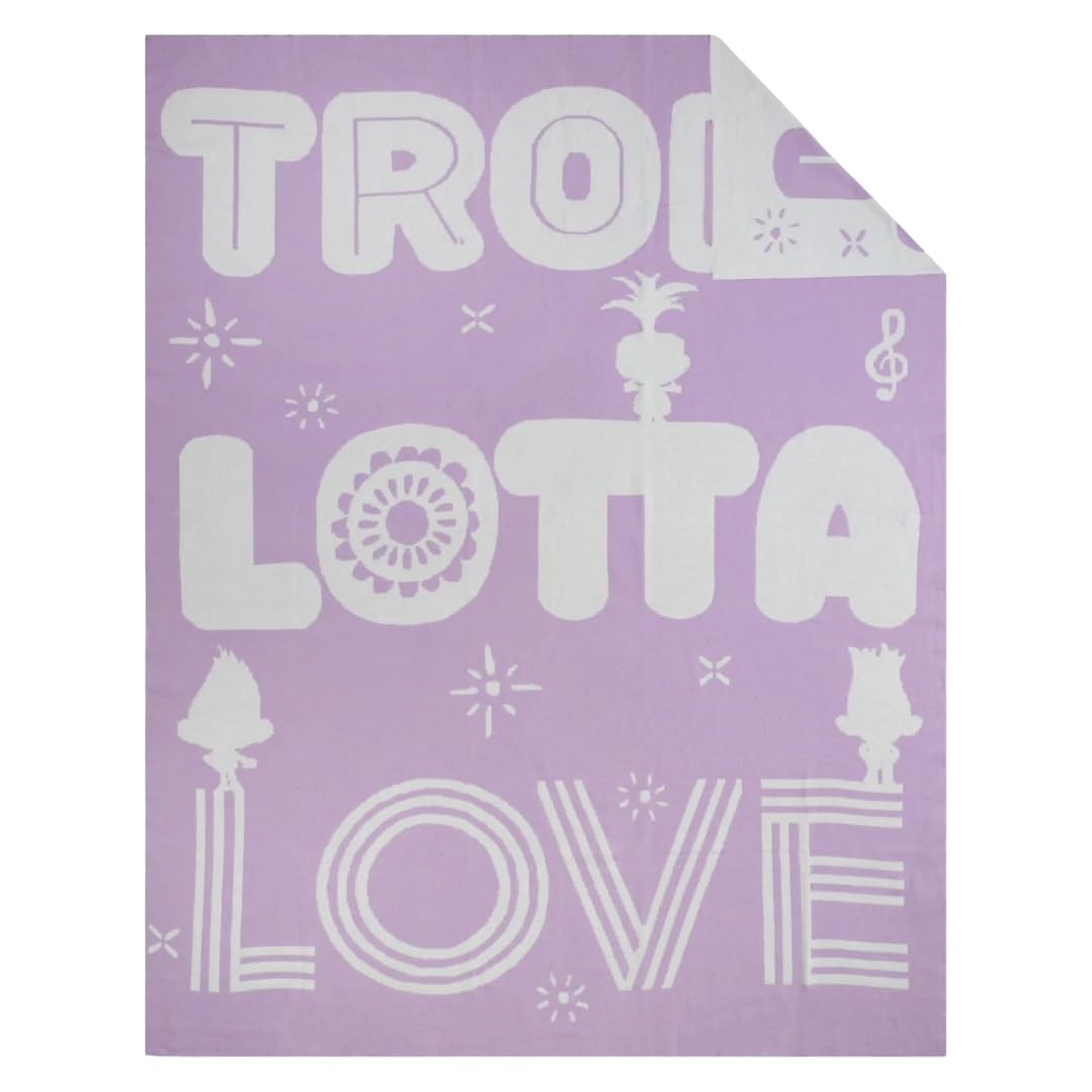 Couverture tricotée en coton doux Trolls pour des soirées cinéma en famille