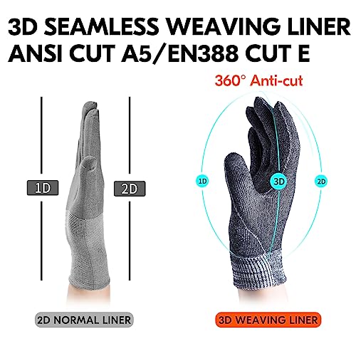 Vgo... 1Pair Cut Resistant Work Gloves,Cut Proof Gloves for Men ANSI Level 5 Cut Resistant Gloves - Image 2