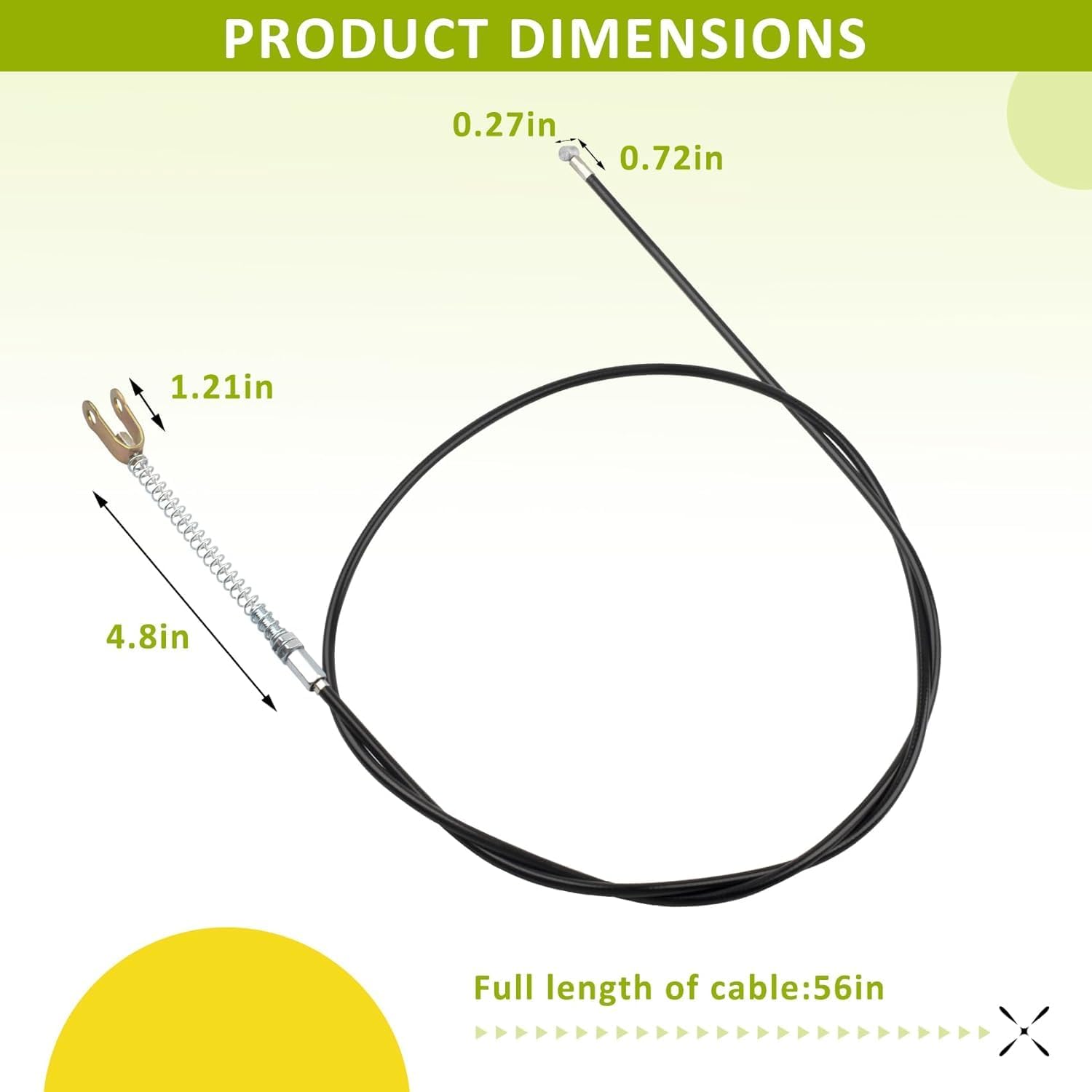 2 Pack 56 inch Go Kart Brake Cable Fits for Predator 212cc 196cc GX160 GX200 6.5HP Manco 9598 9597 Yerf-Dog ASW Bristers Airheart MB-1 Drift Trike Carter Fun Dune Buggy ATV Parts 51" Inner - Image 5