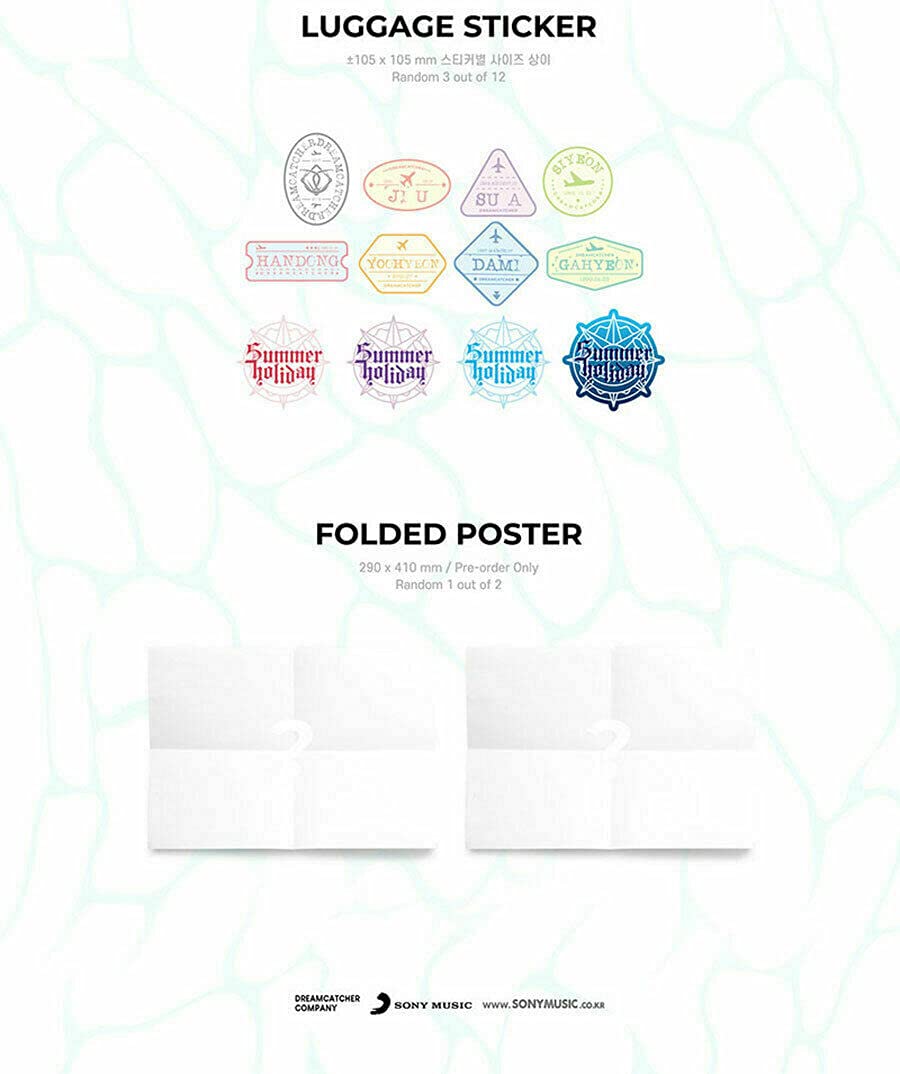 DREAM CATCHER [ SUMMER HOLIDAY ] Special Mini Album NORMAL EDITION [ T ] VER. 1 CD+64p Photo Book+1 Film Photo+3 Photo Card+1 Luggage Sticker+1 Folded Poster(On Pack) K-POP SEALED+TRACKING NUMBER
