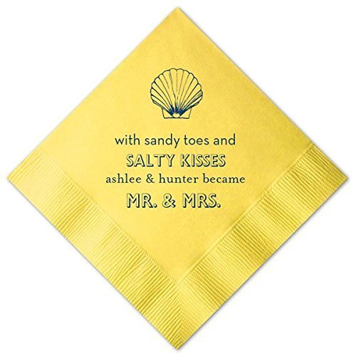 Beach Personalized Wedding Napkins Custom Name Decor Luncheon Dinner Napkins & Guest
