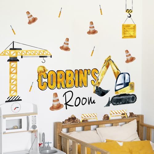 Vinilo decorativo excavadora personalizado para habitaciones infantiles miniatura 5