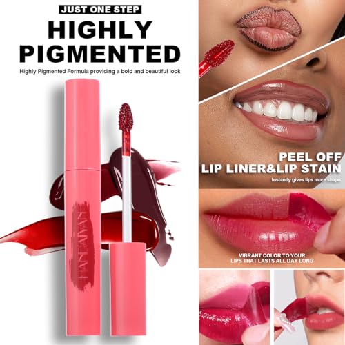 Mrettick 6PCS Lip Liner,Peel Off Lip Liner Tattoo, Peel Off Lip Stain, Long Lasting Lip Stain Peel Off, Infused with Hyaluronic Acid & Vitamin E, Makeup Gift for Women - Image 3