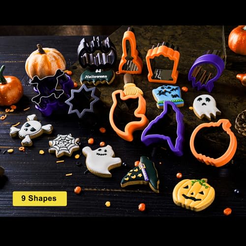 Etersion HALLOWEEN COOKIE CUTTERS 9 Pieces 2 Inch To 3 Inch thumb #3
