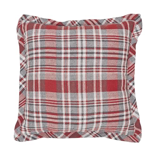 VHC-Brands-Christmas-Decorations-for-Living-Room-Bedroom-Accents-for-Couch-Chair-Gregor-Plaid-Button-Tree-Pillow-12×12 VHC Brands Christmas Decorations for Living Room Bedroom Accents for Couch Chair Gregor Plaid Button Tree Pillow 12×12