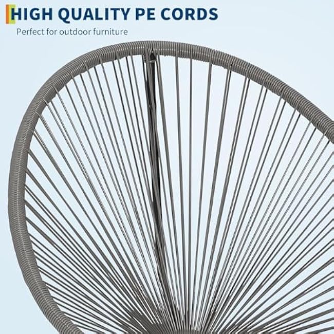 Oversized Rattan Royal Rocking Chair Set, All Weather Wicker Patio Furniture with Plastic Rope, Glass Top Table and 2 Chairs, Woven Patio Conversation Bistro Se