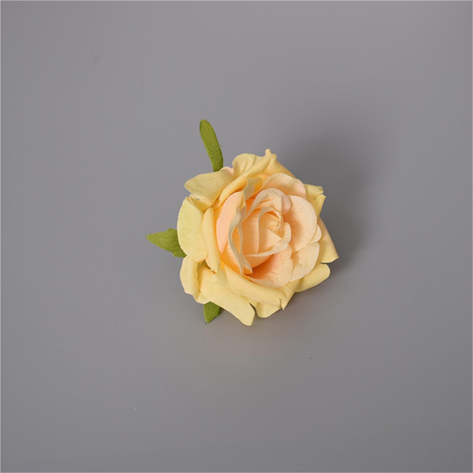 Wedding simulation roll corner rose artificial flowers 1Pcs(Yellow)