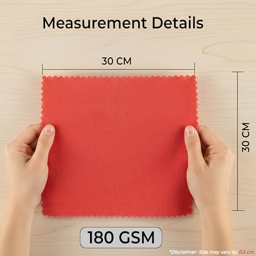 Image of Cutting EDGE 180 GSM-Set of 5-Microfiber Car & Bike Cleaning Cloth, Lint Free & Streak Free Towels, Soft Absorbent Reusable Cloth for Car Cleaning, Glass, Dashboard & Interior (30 x 30 cm, Multicolor)