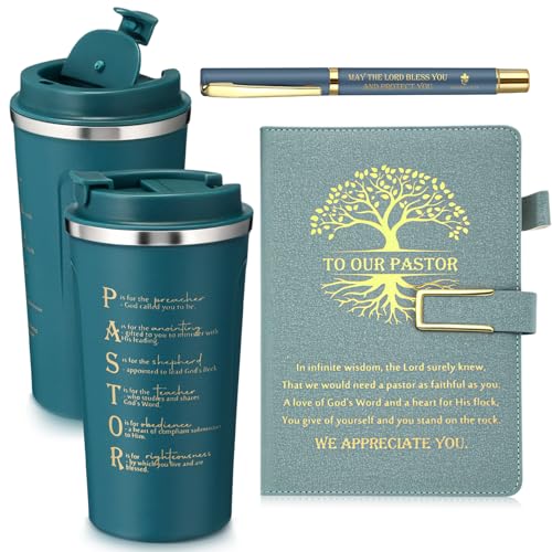 Skybooly 3 Pcs Christian Pastor Appreciation Gifts Set for Men, ocean Blue