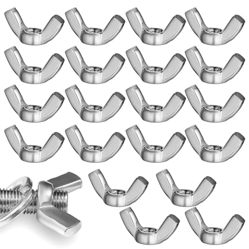 Beaupretty 20 Pcs M4 304 Stainless Metal Butterfly-Shaped Nuts Fasteners for Machine Hardware Maintenance Industrial Use