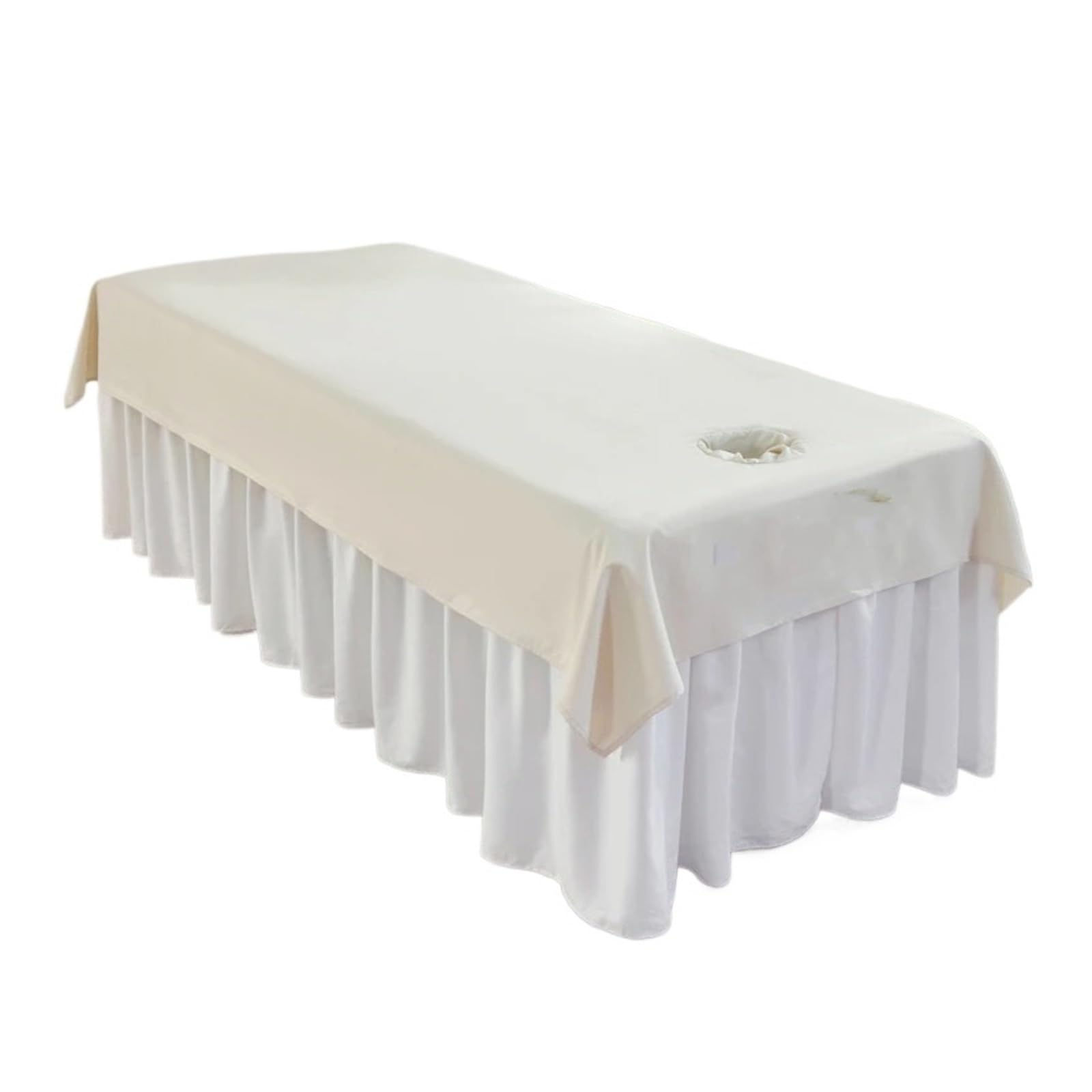 RGOEMHJ 120x230cm 1Pcs Plain Beauty Salon Bed Sheets SPA Massage Tuina Anti-shrink Soft Skin-friendly Bedding Table Cover With/no Hole for Massage Tables(Beige,120x230 no hole)