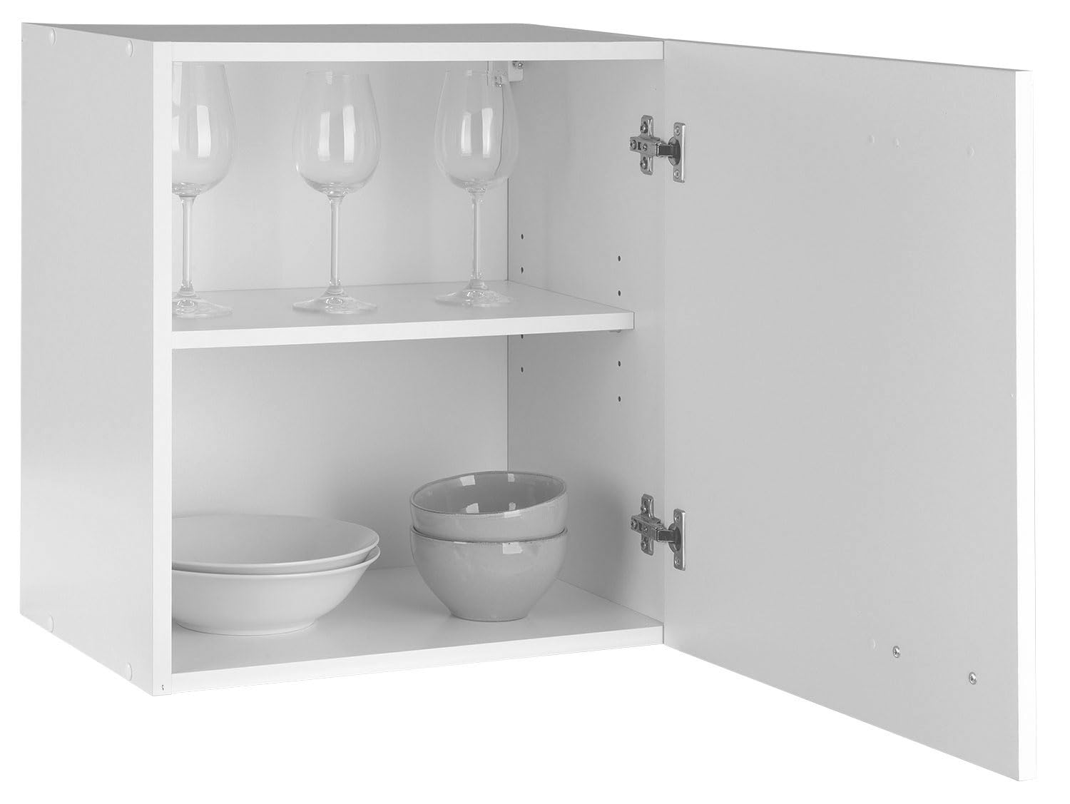 Nicht Zutreffend Hängeschrank Küche - 50 cm breit - Weiß - 1 Tür - Küchenschrank Oberschrank Einbauküchenschrank