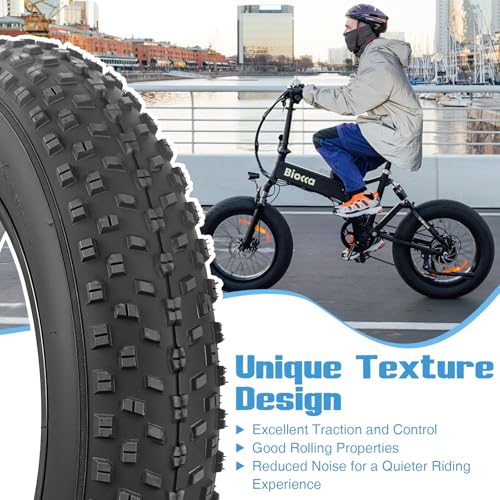 ZUKKA 16/20 x 4.0 E-Bike Tire Fat Tire High Performance Replacement Folding Mountain Bike Tire High-Density Bike Tires for E Bikes