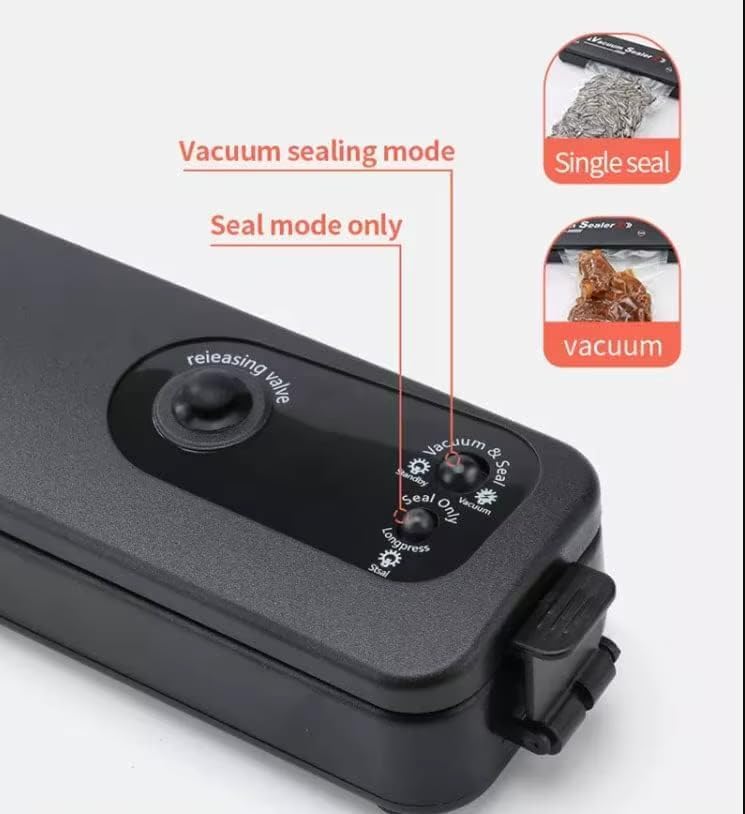 Powerful Food Vacuum Sealer Machine – Compact Design, Automatic Operation, Ultra Quiet & Fast 15 Sec Seal, r, Includes 10 Vacuum Bags – Black Food Sealing System for All Types - Image 3