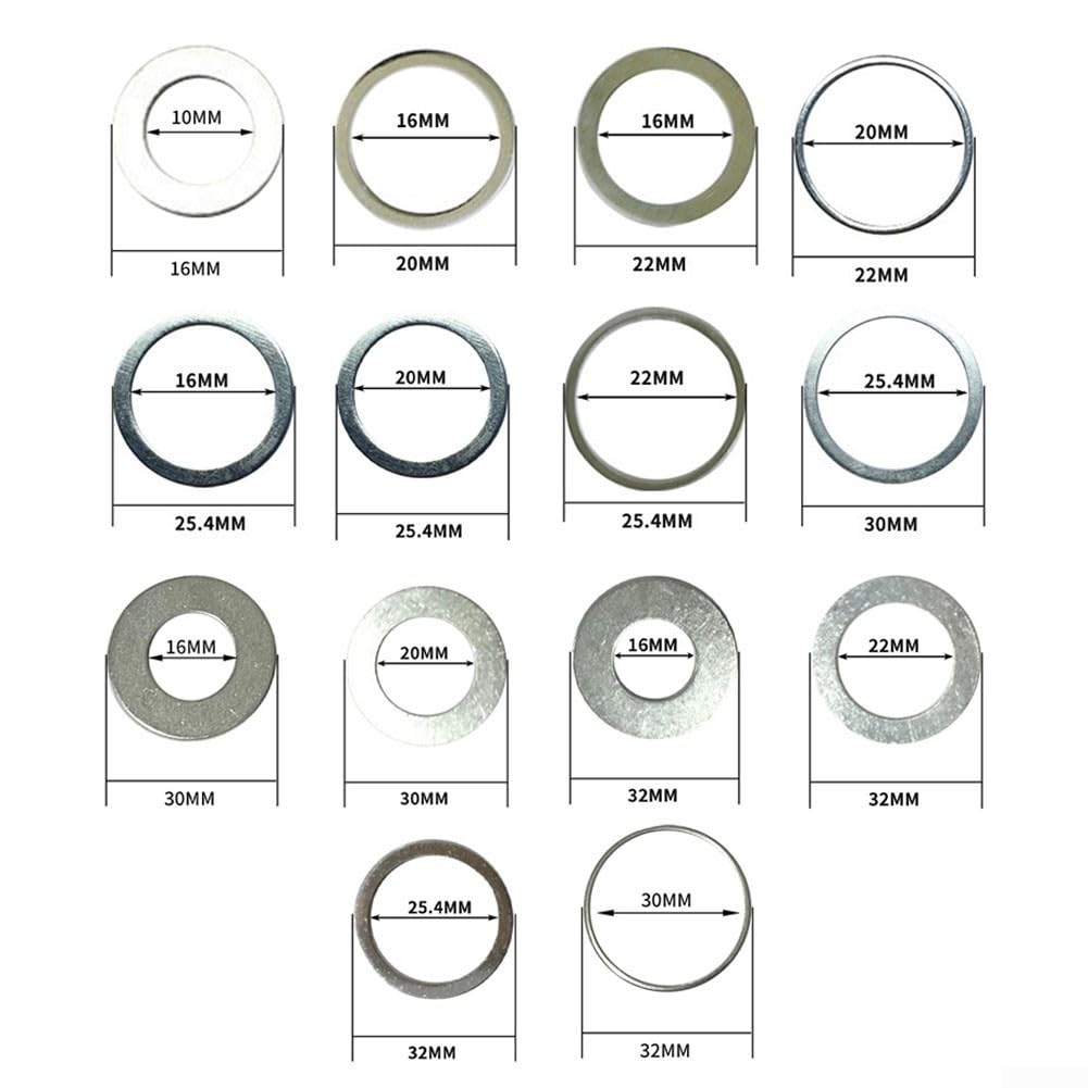 10 anelli di conversione circolari per sega, anelli di riduzione per lame diverse (22-20 mm)