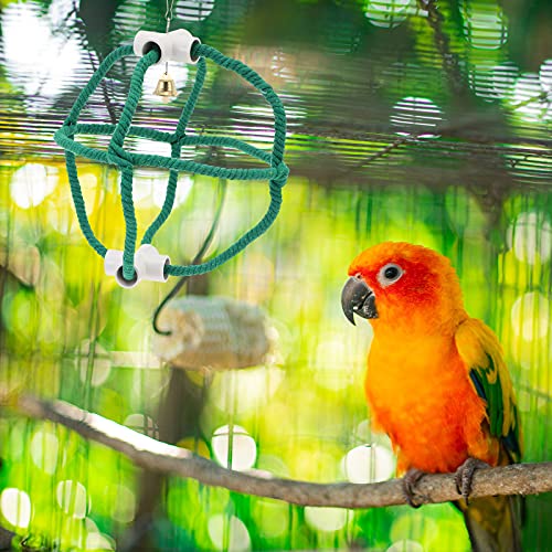 iplusmile Vogel accessoire huisdier vogel swing opknoping kauwen speelgoed papegaai stand katoenen touw opknoping mand - Afbeelding 5