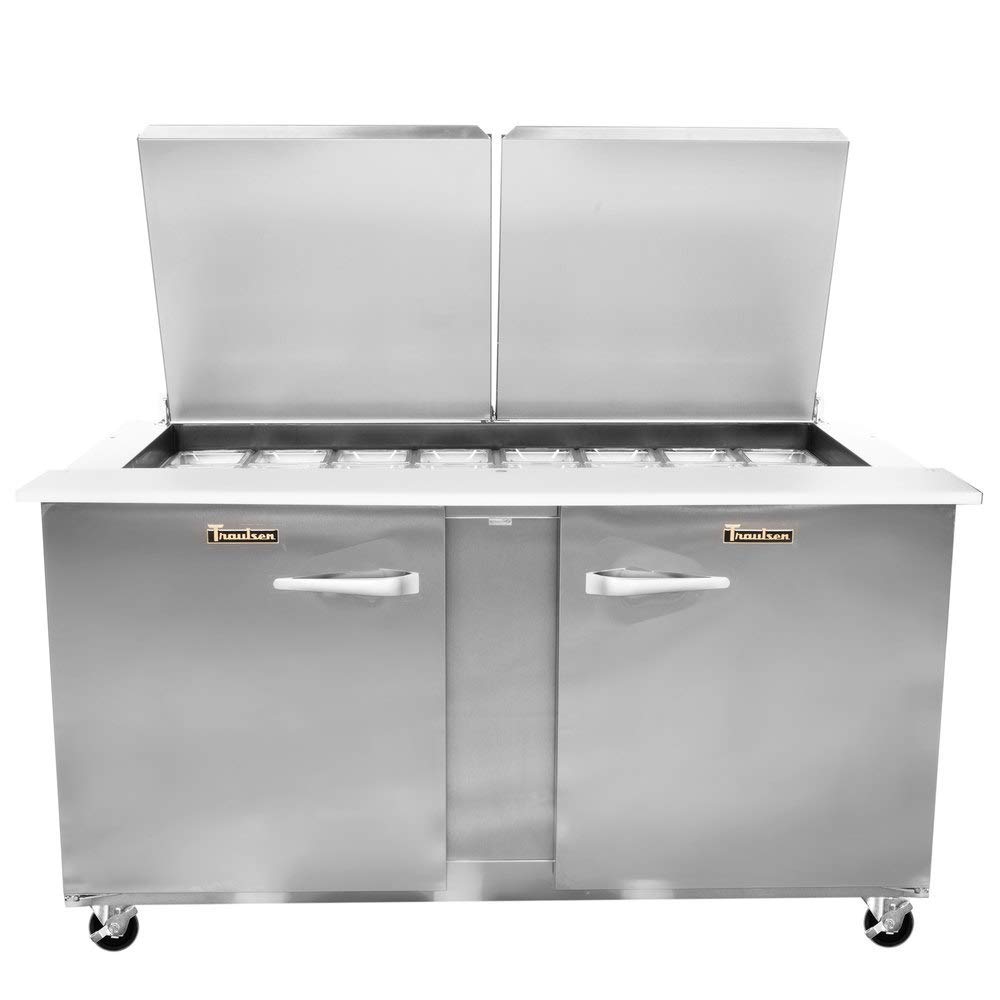 Dealers Choice Compact Prep Table Refrigerator With Low-Profile Flat Lid by Traulsen – Stainless-Steel/White, Model UST6012-LR-SB