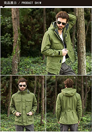 Preisvergleich Produktbild QTCXK Wasserdicht, Winddicht, atmungsaktiv, abnehmbar, Camping, Wandern, Joggen, Skifahren sowie samtstarke, kältefeste und schmutzabweisende Paar-Herbst- und Wintervlies-Wanderjacke, AP