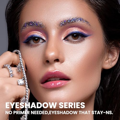 Image of SUAKE Liquid Sparkling Glitter Eye Shadow - Rose Gold Cherry Eyeshadow, Eyeliner, Eyelid Shimmer Highlight Makeup, Highly Pigmented sombra de para ojos,Waterproof Quick-Drying (01Coral#)