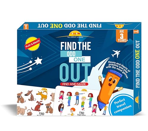 Image of TOY ZONE Find The Odd One Out | Find The Difference Game | Brain Games | Early Learner Educational Game | Matching Game | Great for Home, Road Trip, Travel, Camping - Best Gift for Kids Ages 3+