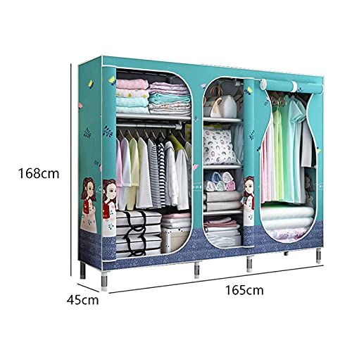 Armoire ouverte avec support en métal et penderie portable - 2