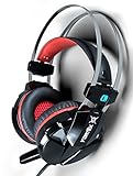ONEXELOT 2019 New Model Vortex Gaming Headset Over-Ear, LED, with Microphone, Volume Control, Surround Sound Gaming Headphones Dual 3.5mm Jacks/USB Plug for PC/Mac