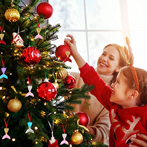 30 Pieces Mermaid Charm Christmas Mermaid Tail Resin Mermaid Ornaments Set Mermaid Tail Resin Charms Mermaid Holiday Decor With Glitter Powder For Christmas Tree Decorations #TOP4