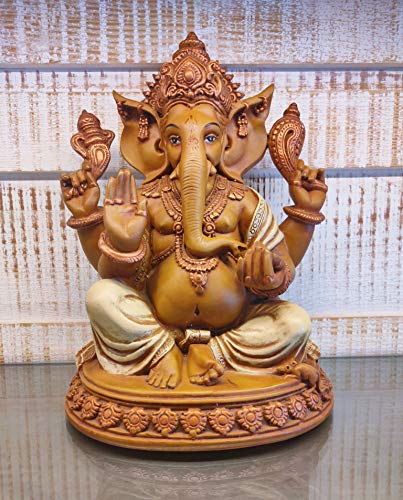 Sri Krishna Culture - Großer Ganesha-Ji-Idol-Idol-Material: Keramik, Höhe: 30,5 cm, Idols/Murti Schaustück für Dekoration und Tempel.