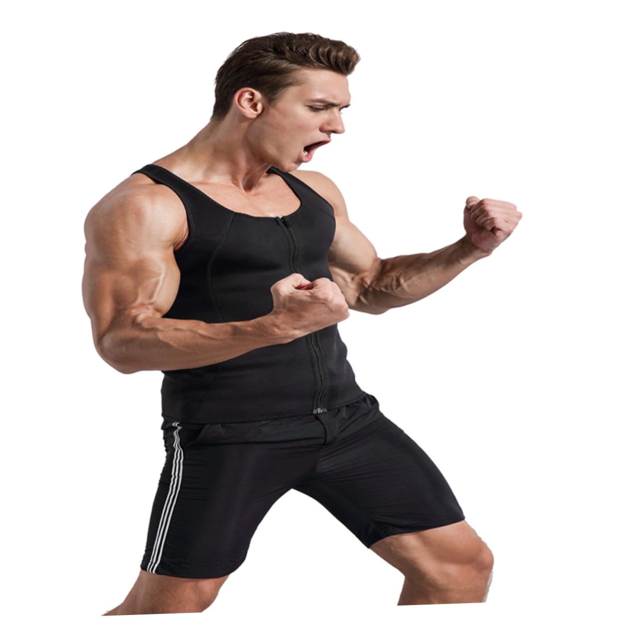 KOMBIUDA Herrenweste Mit Kompressions-Design Herren Slim Weste Für Training Herrenhemd Mit Muskel-Support Herren Sportshirt Aus Atmungsaktivem Material Für Haltung