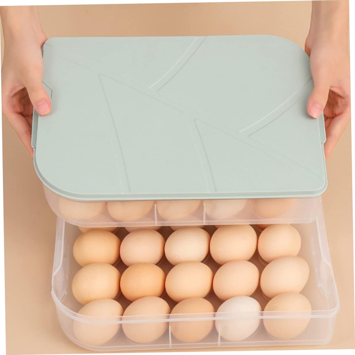 3pcs Stackable Fresh Box Egg Holder Egg Storage Container for Refrigerator Reusable Carton