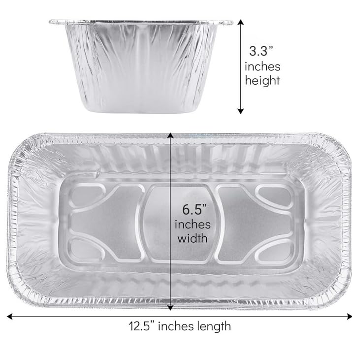 Nicole Fantini Disposable Aluminum 5lb Rectangular Loaf Pans Without Lid For Thanksgiving : 100% Recyclable Tins Container & Ideal for Baking - Perfect for Cookware : 500 Count