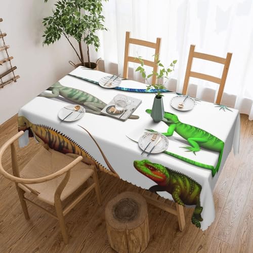 Nappe rectangulaire imperméable à motif lézard lavable pour protection de table - 2