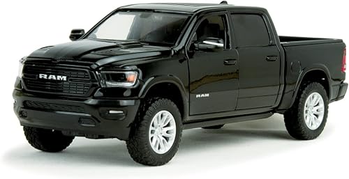 Dodge Ram 1500 Crew Cab Laramie, Negro, 2019, Modelo de Coche, Motormax 1:24