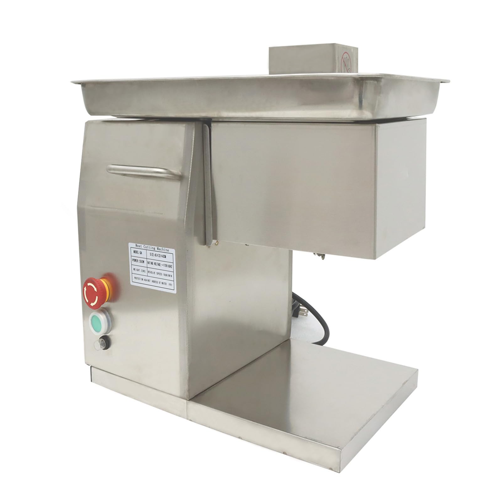 BEILOCKERY 110V Commercial Meat Cutting Machine 0.2 in QX Blade Meat Cutter Slicer Grinder 550 lbs/h Electric Steak Pork Meat Cutter Slicer 550W