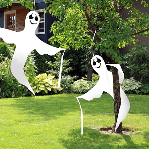 JOYBRO 2 Pack 55" Large Halloween Bendable Tree Wrap Ghost
