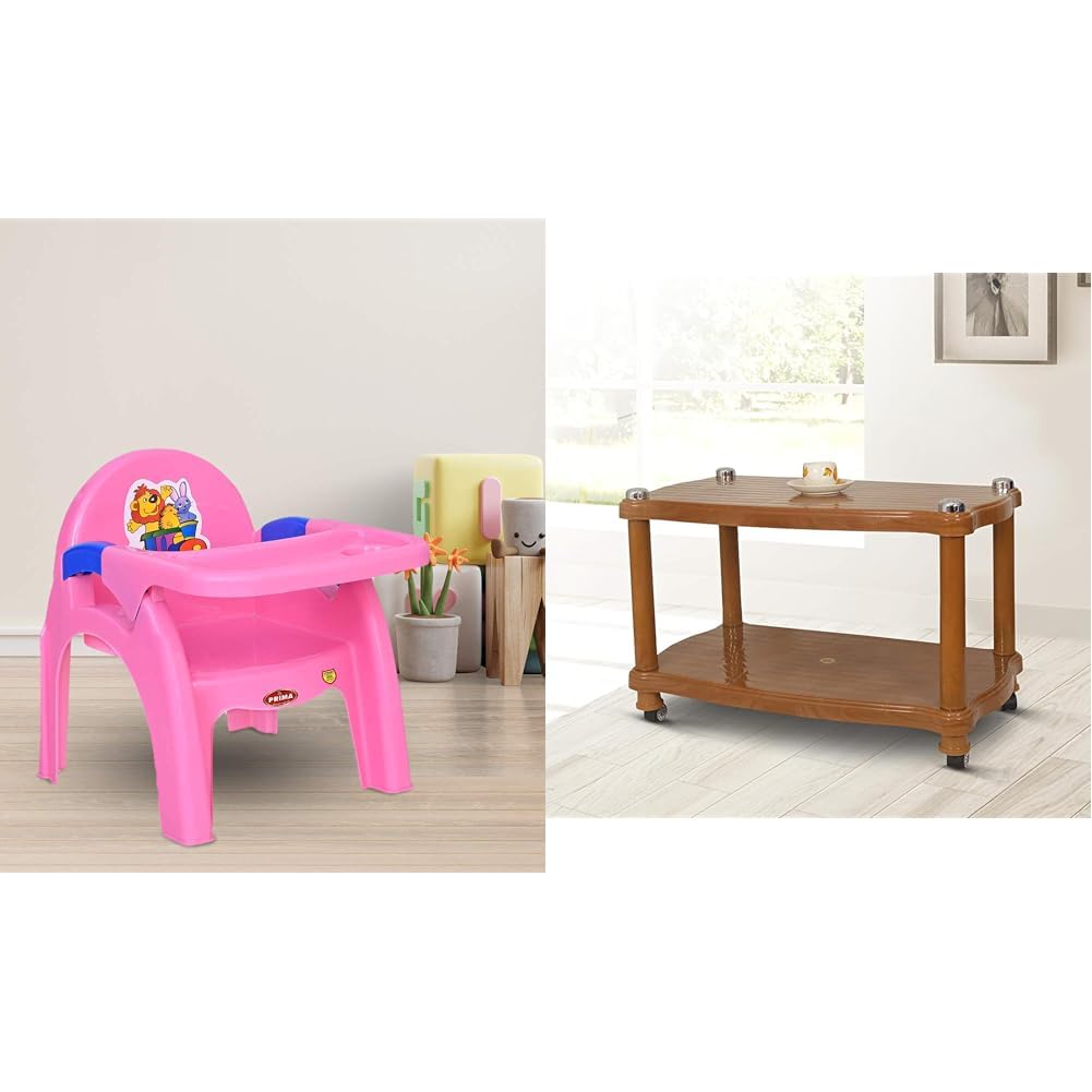 Prima Detachable Baby Desk Plastic Chair 130 High Eating Feeding Booster Seat with Tray Pink 5011 Center Trolley Coffee Table Tea Teapoy for Home Office Outdoor Sandalwood-image-21