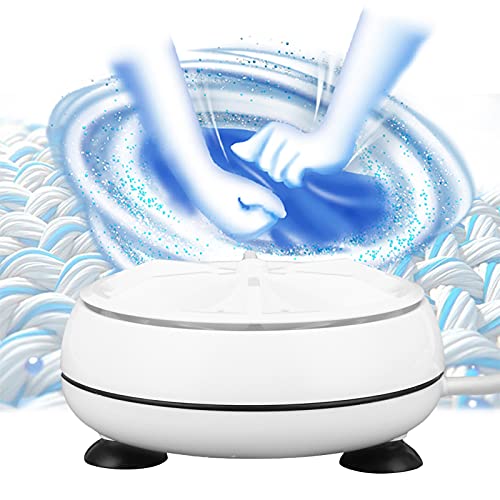 Mini Turbo Washer, Portable Washing Machine Mini Washing, Travel Underwear Turbine Washer Laundry Supplies for Travel Business or College Rooms (white-US)