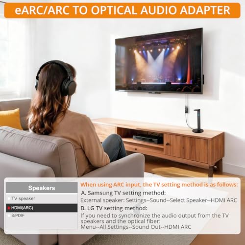 Image of Neoteck ARC /eARC Audio Extractor, HDMI ARC Audio to Optical Extractor with Supports PCM 2.0, Dolby 5.1, DTS 5.1, 24bit /192kHz, Plug and Play, Suitable for TV, Home Cinema & Legacy Audio Systems