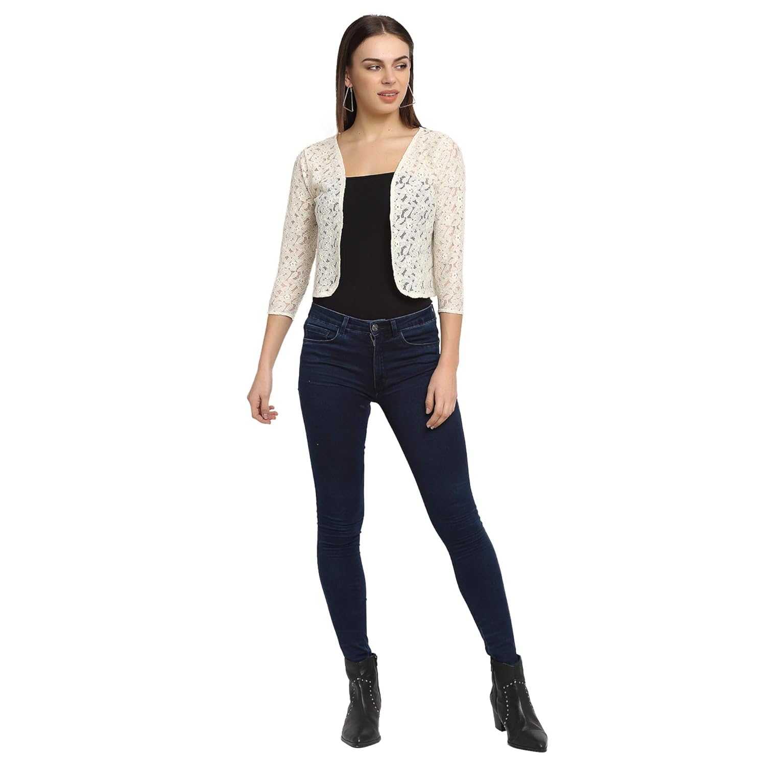 MH Shrug (OS) White in Colour Crop Shrug for Women/Girls-picture-55