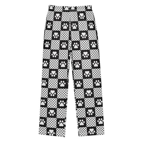 Dog Paw Footprint Heart Boys Pants for Kids Jogger Pants with Pockets S-XL