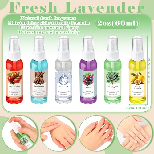Image of 6 Pcs Hydrating Hand Sanitizers Spray Travel Size, 2 Fl oz | Scented Small Hand Sanitizers Spray, Portable, Moisturizing, Refreshing, for Employee Staff Teacher Nurse Appreciation Gifts