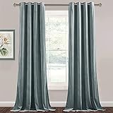 StangH Extra Lange Vorhänge für Schiebetüren, Schwerer Samt, lichtblockierend, Raumteiler, Vorhänge für Schrank/Foyertür/Gemeinschaftsbüro, Steinblau, B 52 x L 108 cm, 2 Paneele