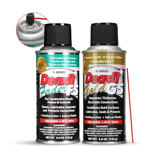 DeoxIT Electronic Contact Care Pack Includes F5S-H6 FaderLube 5% Spray 5 oz and DeoxIT G5S-6 Gold Contact Enhancer 5% Spray 5 oz