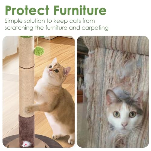 Rascador para gatos torre de 35 pulg con pelota colgante miniatura 3