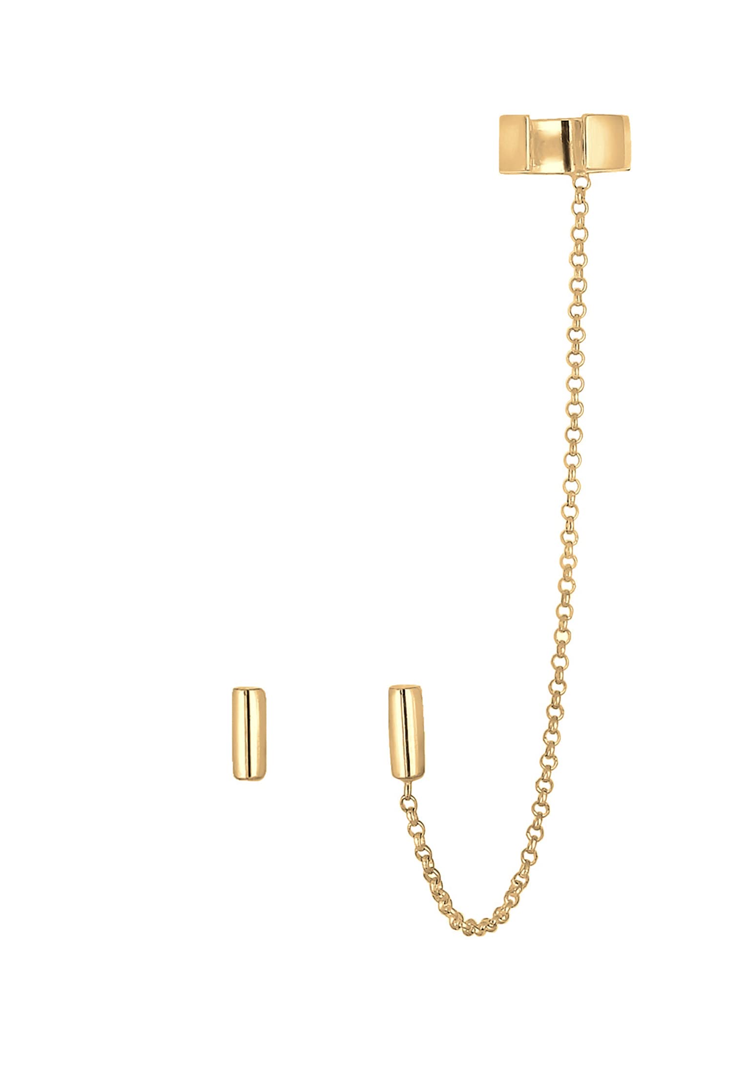 Elli Damen Ohrringe Earcuff Asymmetrisch Minimal Geo in 925 Silber