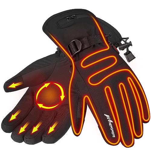 Guantes Calefactables,Guantes Calefactables Moto Impermeables de Invierno para Hombre y Mujer con...