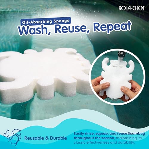 2 Pack Scumbug Hot Tub Scum Absorber – The Original, Highest Rated Scum Absorber Ever – Pool Sponge Oil Absorber for Hot Tub, Spa & Pool – Hot Tub Cleaning Tools That Soak Up Oil & Grime