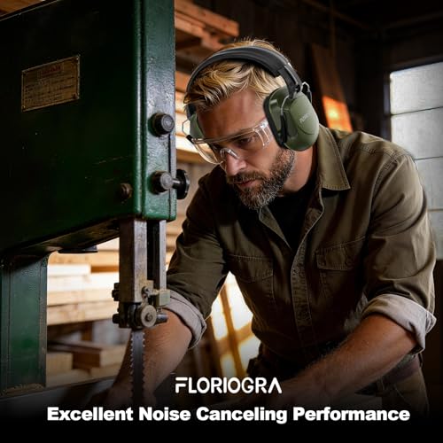 Image of Floriogra Noise Reduction Ear Muffs, NRR 34dB Ear Protection for Adults | Hearing Protection Noise Cancelling Headphones for Kids Autism, Shooting Ear Protection for Gun Range, Mowing, Construction