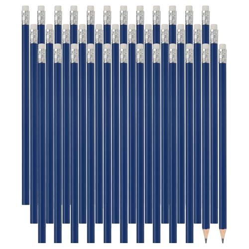 PATIKIL 六角形 木製鉛筆 48本入りHBグラファイト鉛筆 オフィス用品 エンジニアリング マーキング ライティング アート ドロー イング用品 ブルー